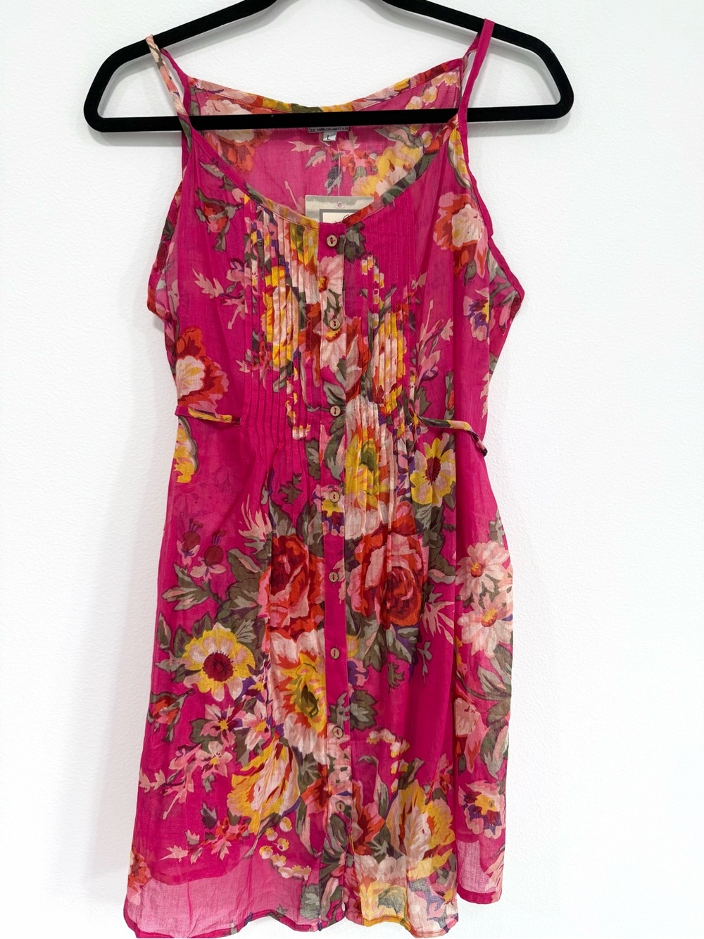 NWT Tasha Polizzi Saddleblanket Floral Tunic Top Pink Cotton Size L